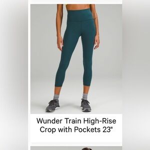 Lululemon Wunder Train High Rise Crop 23” size 8